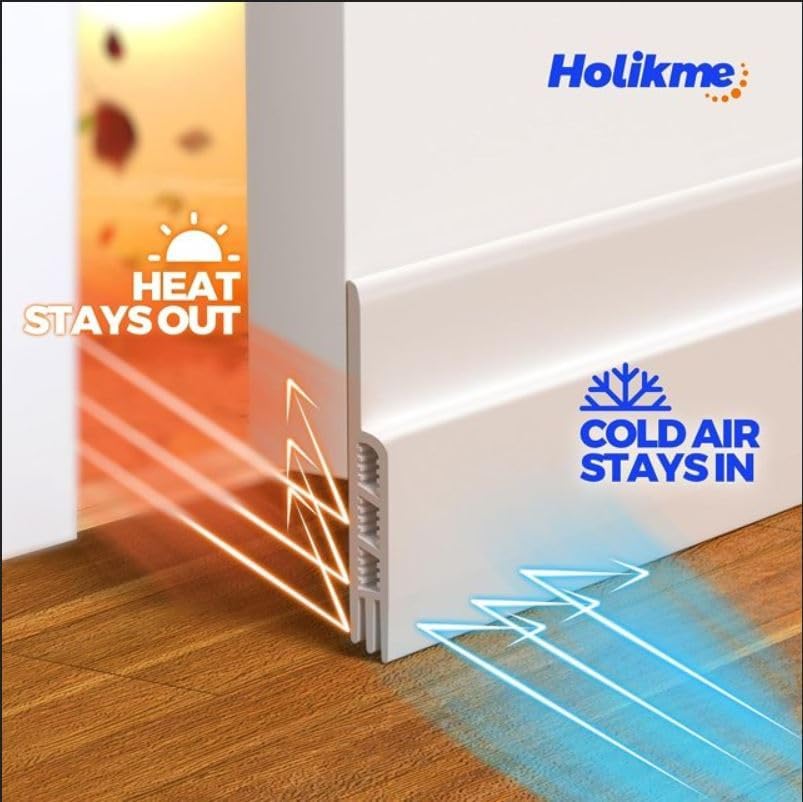 Holikme Door Draft Stopper 41inch Weather Stripping Door Seal Sweep | Under Door Draft Insulator Strong Adhesive Silicone Garage Window Strip Blocker Cold Air & Noise, Easy Install Save Energy