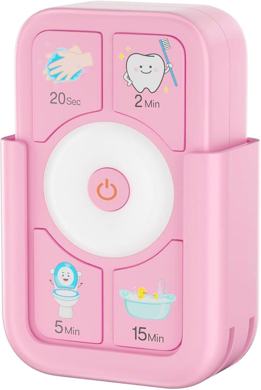 Kids Timer for Tooth Brushing, Washing, Toilet & Shower Pink