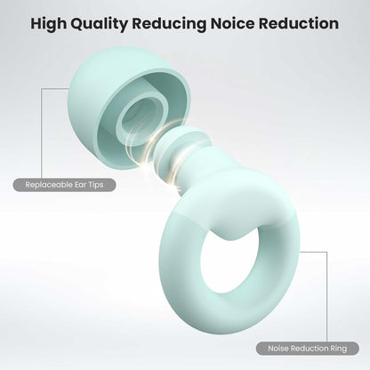 JUSTRVN Ear Plugs for Sleeping, 2 Pairs of Reusable Earplugs for Noise Reduction 25dB-30dB with 8 Ear Tips, Soft Hearing Protection Ear Plugs for Concert,Noise Sensitivity, Study & Work, Black