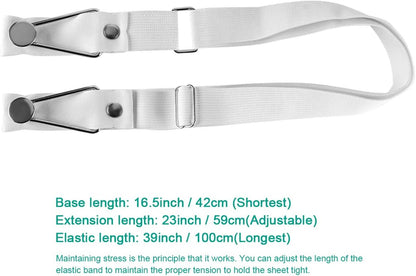 Bed Sheet Holder Straps- Adjustable Fitted Sheet Clips Bed Sheet Fastener Suspenders Elastic Gripper Holder Used for Bed Sheets,Mattress Covers, Sofa Cushion(Set of 4)