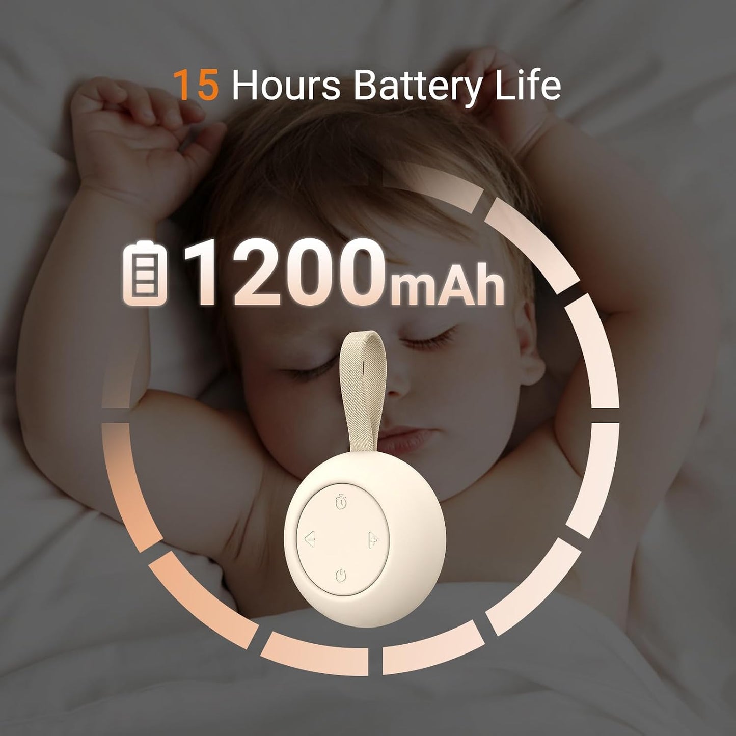 Portable Baby Sound Machine [White Noise for Babies Kids Adults][Timer Function][20 Soothing Sounds][Sleep Soother] 15 Hours Battery Life, Travel,Registry,Gifts,Shower,Clips on Baby Stroller