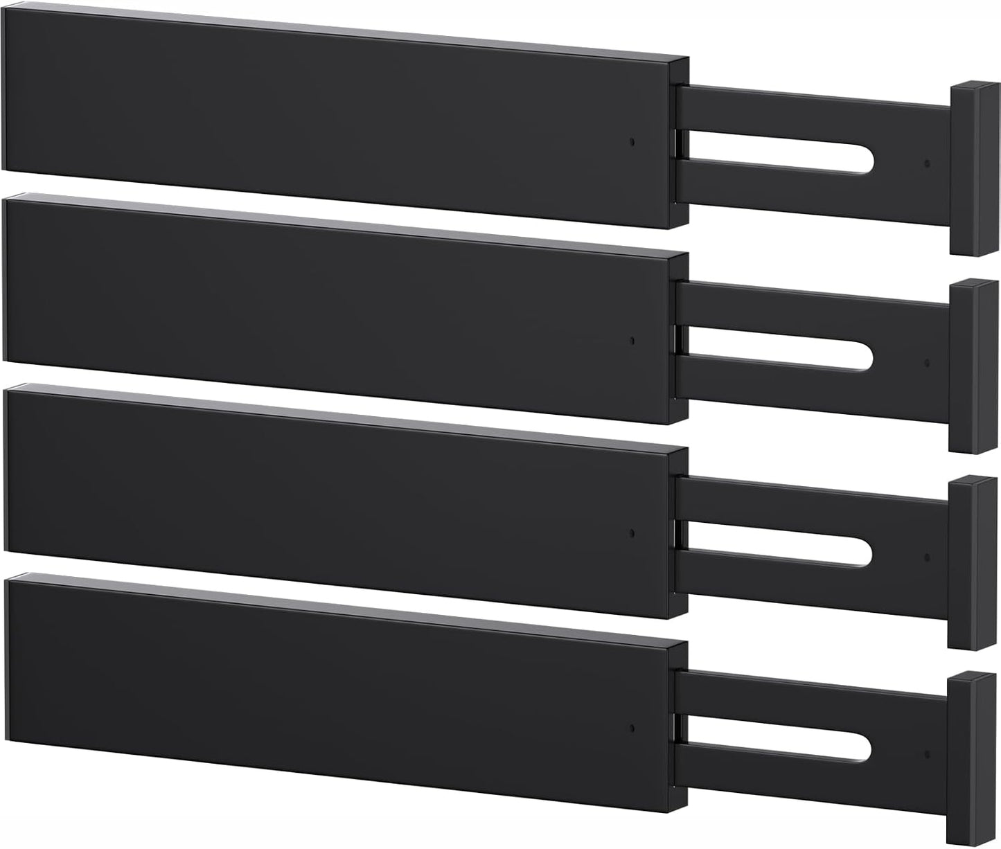 Bamboo Drawer Dividers, Adjustable Drawer Organizers, Fits 12.6–16" Drawers | 2.5" High, 4 Pack Expandable Drawer Separators for Kitchen, Nursery, Dressers & Office Storage, Natural