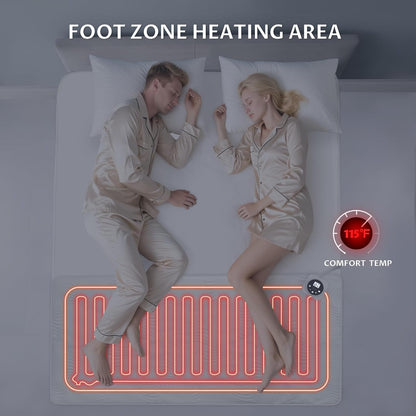 Heated Mattress Pad Foot Queen, 3D Air Fabric, Preheat & Memory for Winter
