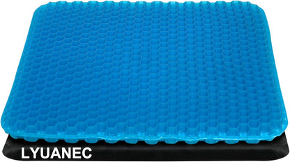 Gel Seat Cushion for Long Sitting - 16.5" x 14.5" x 2.4" (Extra Thick＆Soft)
