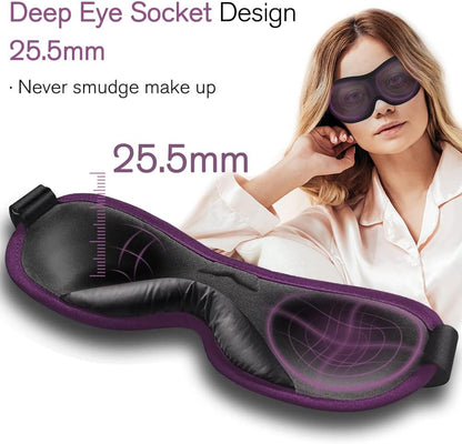 PrettyCare 3D Sleep Mask 2 Pack,Eye Mask for Side Sleeper 3D Contoured Sleeping Mask Blackout Out for Men- Blindfold Airplane with Ear Plugs, Night Masks with Travel Bag (Black&Blue)