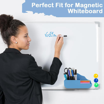 KITANIS Magnetic Pen Holder,2 Pack Magnetic Dry Erase Marker Holder with Generous Compartments,Strong Magnet Storage Marker Pen Pencil Organizer for Refrigerator,Whiteboard,Locker Accessories