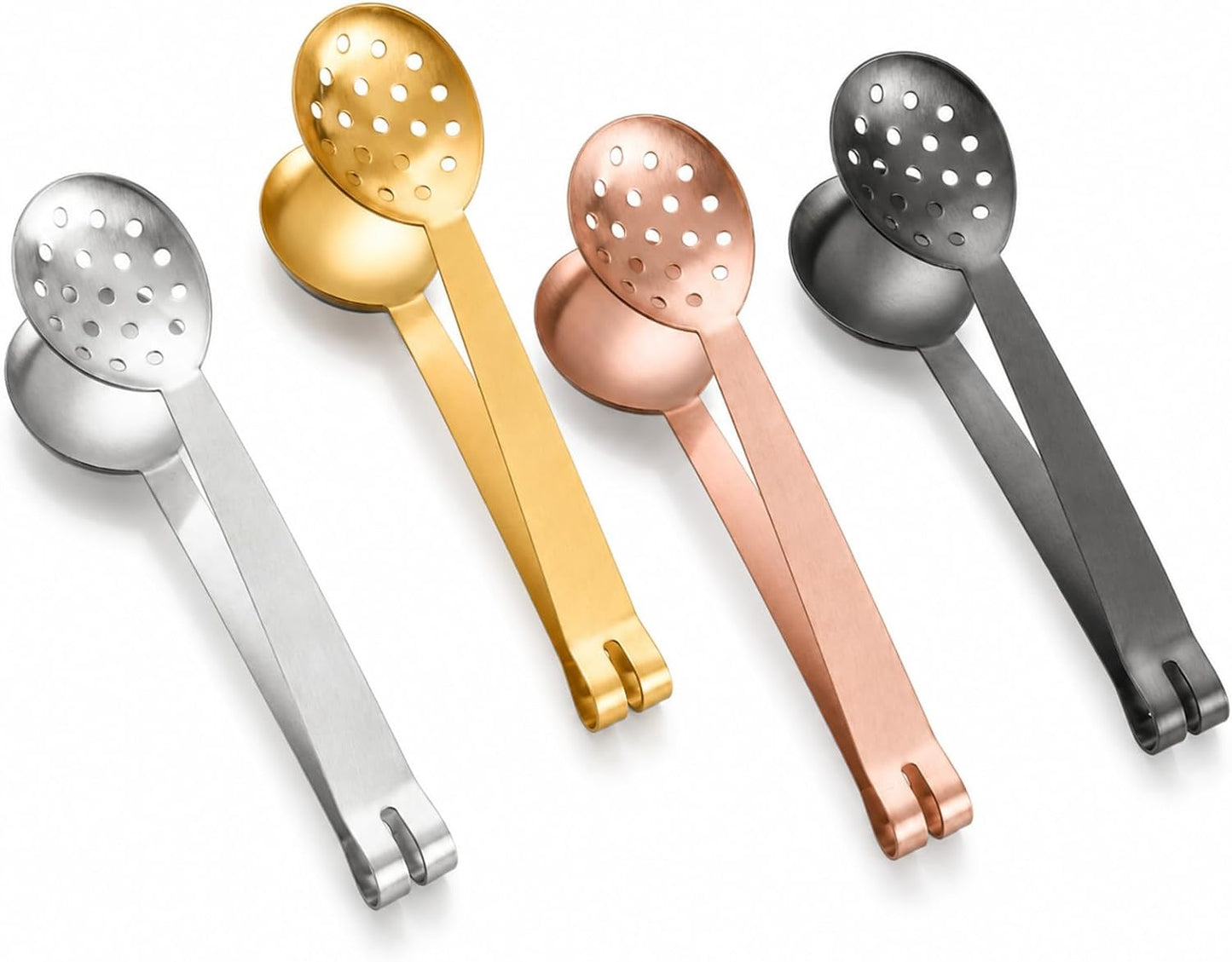 4PCS Tea Bag Squeezer, Tea Bag Dispenser and Tea Bar Accessories, Stainless Steel Tea Tongs Set for Gripping Teabags, Sugar Cubes, Ice or Lemon Slices