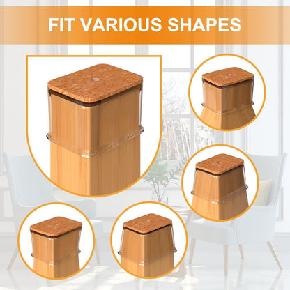 VIUME 24 Pcs Chair Leg Floor Protectors for Hardwood Floors Round | Silicone Covers Felt Pads Furniture Leg Caps Anti-Scratch Reduce Noise Fit (1-5/16" to 2")
