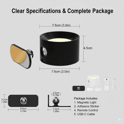 Lights, Sweden-Inspired Design Wall Mounted Light – Rechargeable Magnetic LED Wall Lamp with Soft Glow, Stick-On Wall Sconce for Bedroom Reading and Modern Home Lighting (Wood)