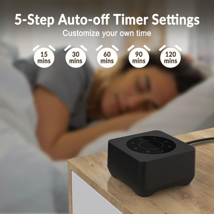 White Noise Sound Machine, Noise Machine for 20 Soothing Sounds, 2 Customizable Shortcut Buttons, Timer, Memory Function, USB-A Cable Included (Battery&Adapter NOT Included)for Baby, Kids&Adult(Black)