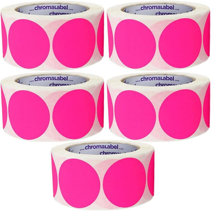 Fluorescent Green Dot Stickers, 2 Inch, 500/Roll | Writable Matte Paper Circle Stickers for Inventory, Classrooms, Offices, Retail, and Color Coding. Made in USA