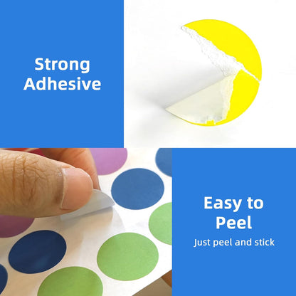 1600 PCS, 3/4" Color Round Dot Stickers, 10 Colors-20 Sheets | Circle Color Coding Blank Labels for Kids/Office/Classroom, Easy Peel, Ideal in Garage/Yard Sale Price self-adhesive Labels