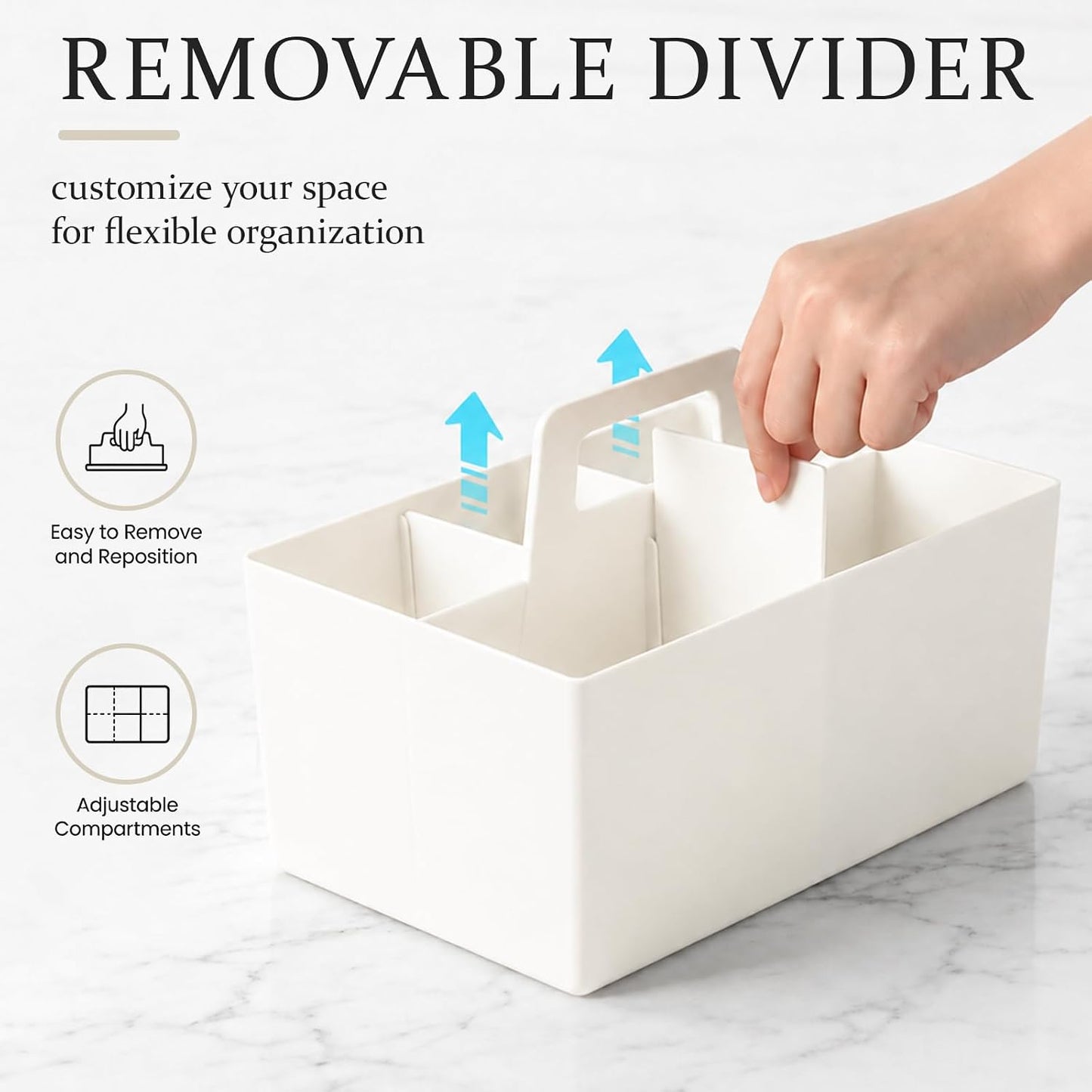 Anyoifax Portable Shower Caddy with Removable Compartment, Large Gray | Plastic Shower Basket Bathroom Caddy Organizer with Handle, College Dorm Storage, Baby Bath Essential, Cleaning Supply Caddy