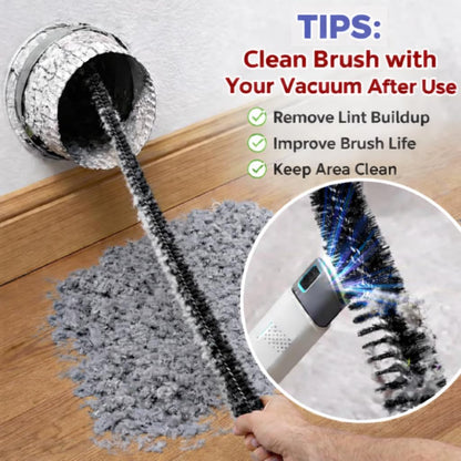 Clothes Dryer Vent Cleaner Kit with Vacuum Hose Attachment Brush, Lint Remover, Dryer Vent Vacuum Hose (Full Brush)