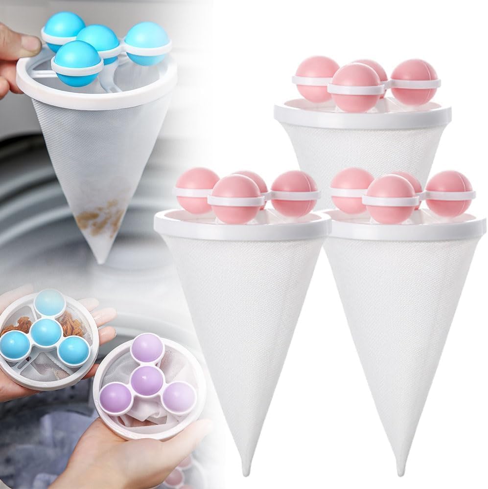 3PCS Washing Machine Lint Catcher, Floating Pet Hair Filter for Top Load Washer, Reusable Floating mesh lint Catcher collects pet Hair, lint and fibers During Washing Fits Most washers (Mix)
