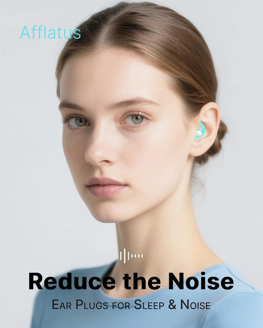 Afflatus Ear Plugs for Sleep and Noise Reduction, Soft & Comfort, 26dB | Snug Ear-Hug Fit, Side Sleep Comfort, Non-In-Ear, 2 Pairs 2 Sizes (S+L), Delicate Giftbox, Washable, Reusable