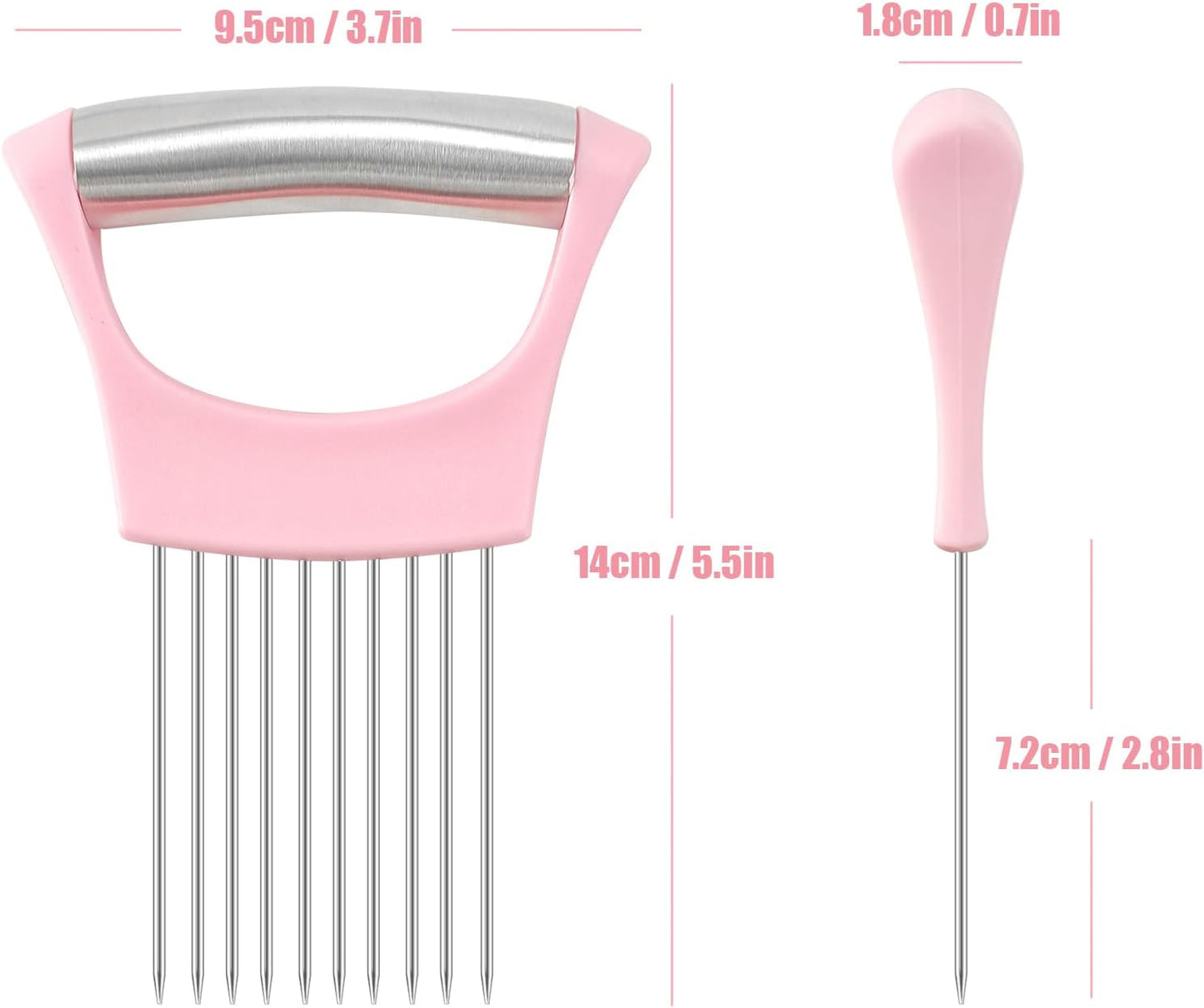 Stainless Steel Onion Holder for Slicing,Onion Slicer Holder,Kitchen Gadget | Green Onion Slicer Holder, Onion Cutter for Slicing of Onions, Tomatoes, Avocados, Eggs and Other Vegetables