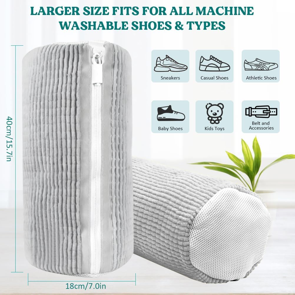 Shoe Washing Machine Bag 2 Pack, Laundry Shoe Bag for Washer and Dryer | 360°Deep Clean Durable Shoes, Reusable Shoe Cleaner Bags, Sneaker Washing Machine Bag, Yellow