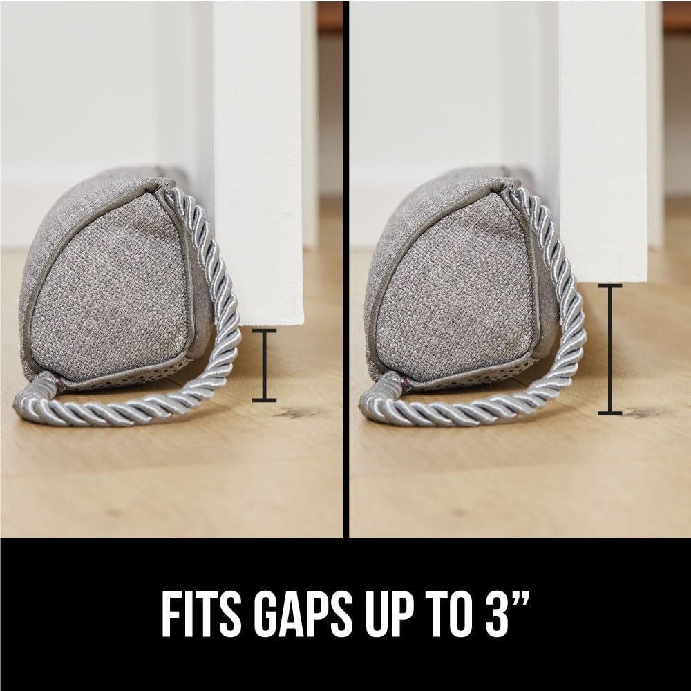 GORILLA GRIP Door Draft Stopper for Bottom of Doors, Cold Air Insulation Sweep, Weather Stripping Seal Noise, Soundproofing, Warmth Sealer, Easy Install Gap Filler, Home Essentials, 32 Inch, Gray