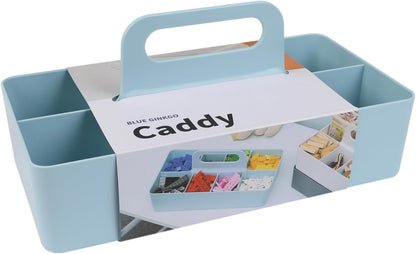 BLUE GINKGO Stackable Organizer Caddy, Rectangle, White, Made in Korea | Portable. Adjustable. Home, Office & School Storage.