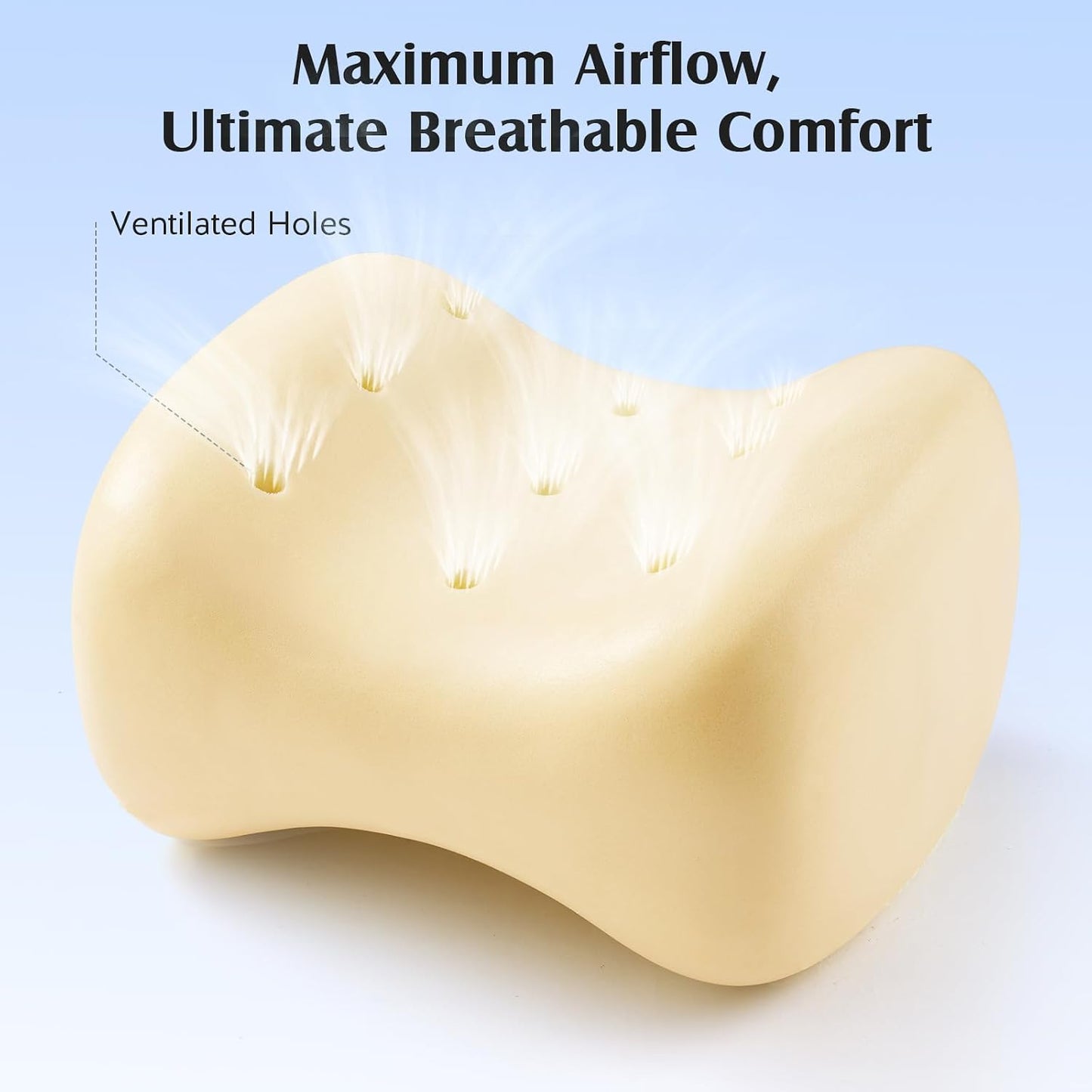 YFONG Knee Pillow for Side Sleepers, Memory Foam Leg Pillow, Blue | Adjustable & Detachable Strap, Ergonomic Support for Back, Hip, Knee, Sciatica Pain