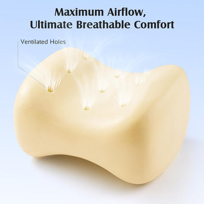 YFONG Knee Pillow for Side Sleepers, Memory Foam Leg Pillow, Blue | Adjustable & Detachable Strap, Ergonomic Support for Back, Hip, Knee, Sciatica Pain