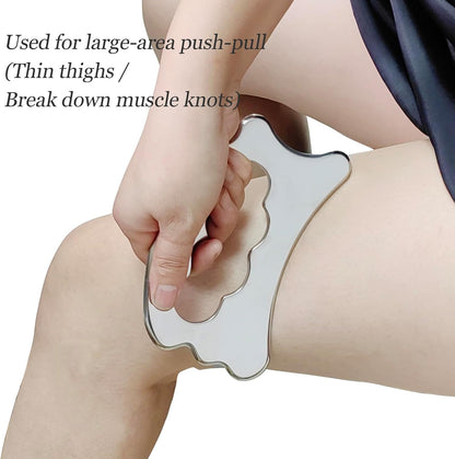 BYYDDIY Stainless Steel Gua Sha Derma Edge Massage Tools-Scraping Massage Tools,Muscle Scraper Tool (D2)