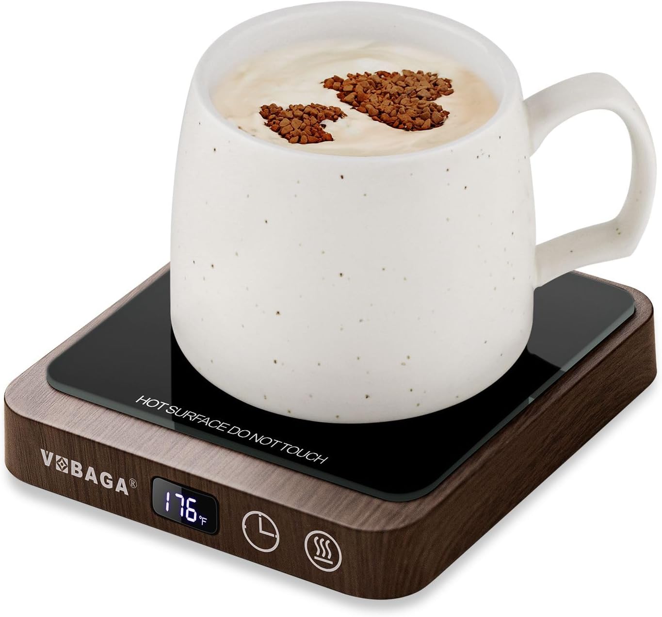 VOBAGA Mug Warmer, Coffee Cup Warmer for Desk with 5 Temp Settings & 2-12H Timer, Smart Candle Warmer & Coffee Warmer with Display for Fastest Heating Coffee, Cocoa, Ideal Coffee Gifts(No Cup)