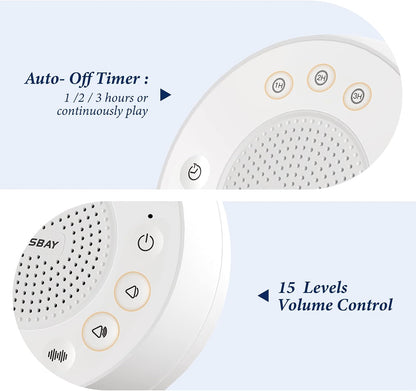 Housbay White Noise Machine with 31 Soothing Sounds, 5W Loud Stereo Sound, Auto-Off Timer, Adjustable Volume, Sleep Sound Machine for Baby, Kid, Adult -Wood Grain