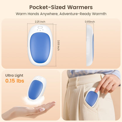 infray Hand Warmers Rechargeable, 2 Pack Electric Hand Warmer Reusable USB Pocket Warmer, 3 Settings Heated Portable AI Handwarmer Great Gifts for Christmas, Outdoor, Golf, Hunting