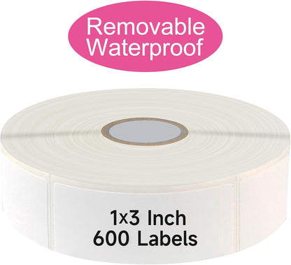 1200 Blank Removable Freezer Labels with Perforation Line for Easy Distribution and Use. Waterproof and Oil-Resistant, Suitable for Food Containers, Jars, and Kitchen Organization.(1 "x 3")
