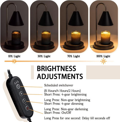 Vintage Candle Warmer Lamp with Timer Dimmer, Adjustable Height | Vintage farmhouse style with 2 bulbs, adjustable height, timer and dimmer for flameless fragrance in bedroom or home gifts