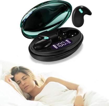 Sleep Earbuds Ultra-Thin Wireless Bluetooth 5.3 Earbuds for Side Sleepers, Noise Blocking Sleep Headphones with 6H Playtime, Ergonomic Mini Design for Small Ears, Deep Green