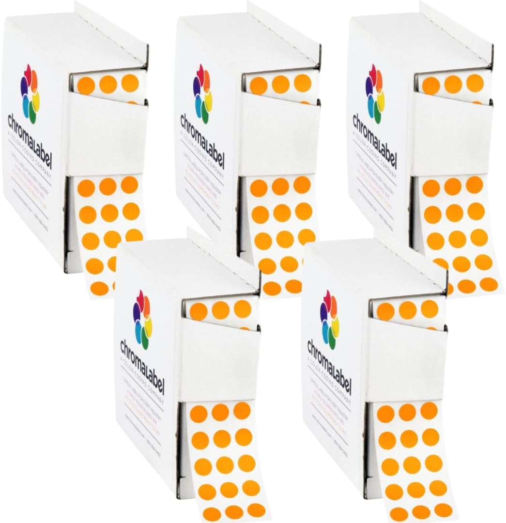Dark Blue, Red & Yellow Dots, 1/4 Inch, 1000/Box Each Color | Writable Semi-Gloss Circle Labels in Dark Blue, Red and Yellow for Offices, Retail and Classrooms. Made in USA - Colors A