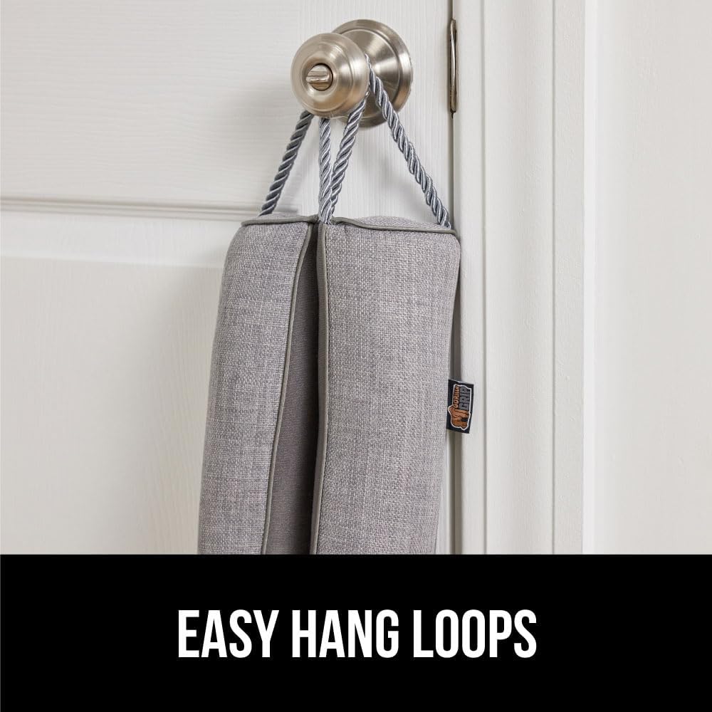 GORILLA GRIP Door Draft Stopper for Bottom of Doors, Cold Air Insulation Sweep, Weather Stripping Seal Noise, Soundproofing, Warmth Sealer, Easy Install Gap Filler, Home Essentials, 32 Inch, Gray