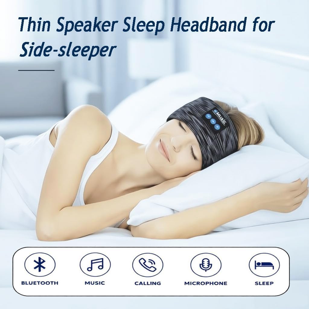 Sleep Bluetooth Headphones, Sleep Headphones Headband Wireless for Sleeping Side Sleeper, Wireless Sleep Earphones for Workout Sports Yoga Running Travel(Pinkish Yellow)