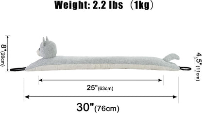 Under Door Draft Stopper Decorative Wind Stopper 36 inch for Door & Window, Weighted Animal Air Draft Stopper for Bottom of Door with Hanging Loops - Brown Dog