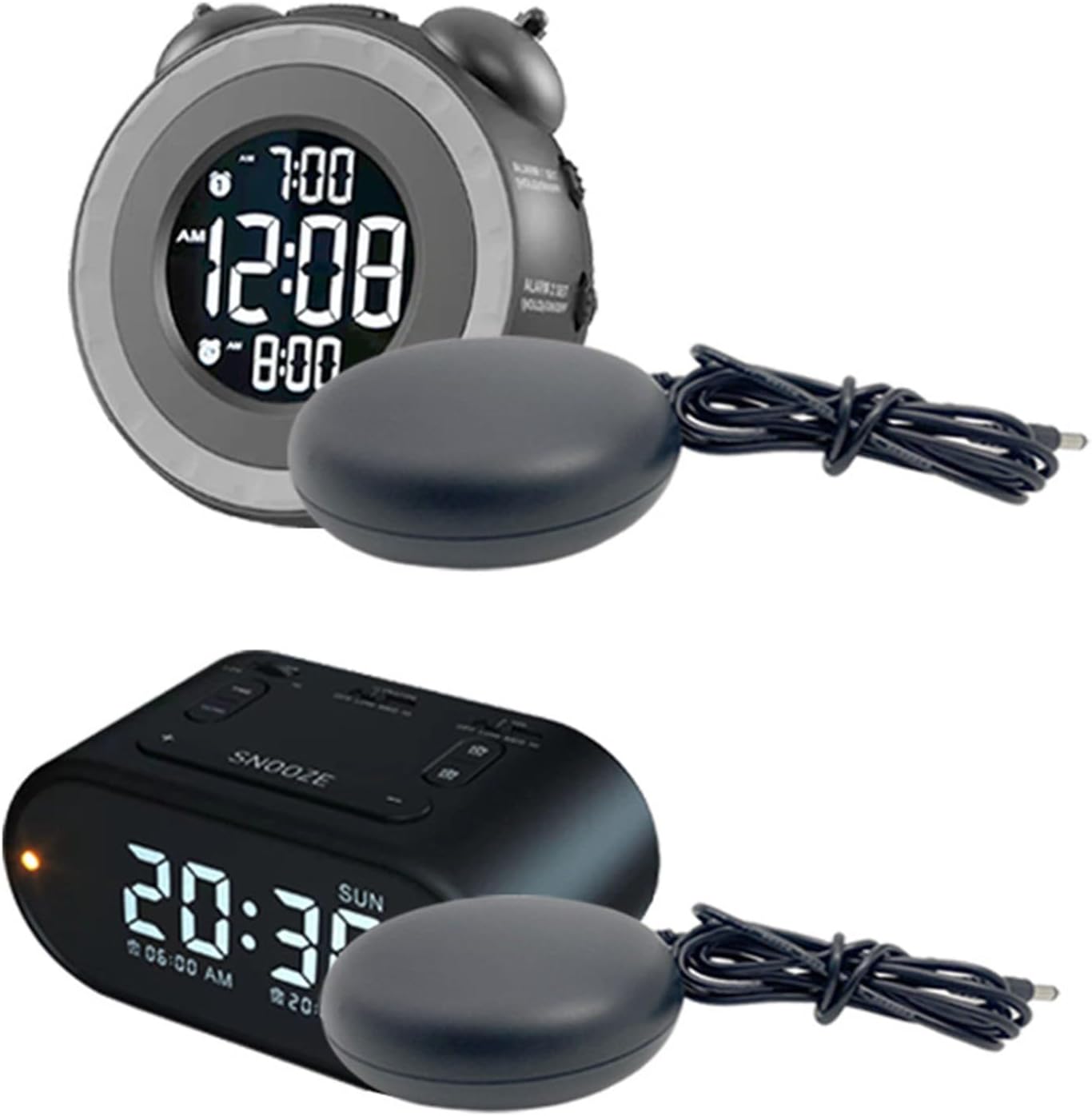 Super Loud Alarm Clock Bed Shaker for Heavy Sleepers Vibrating Clocks Beds Shaker Under Pillow Adults Teens Gift Clock Reminder Connector