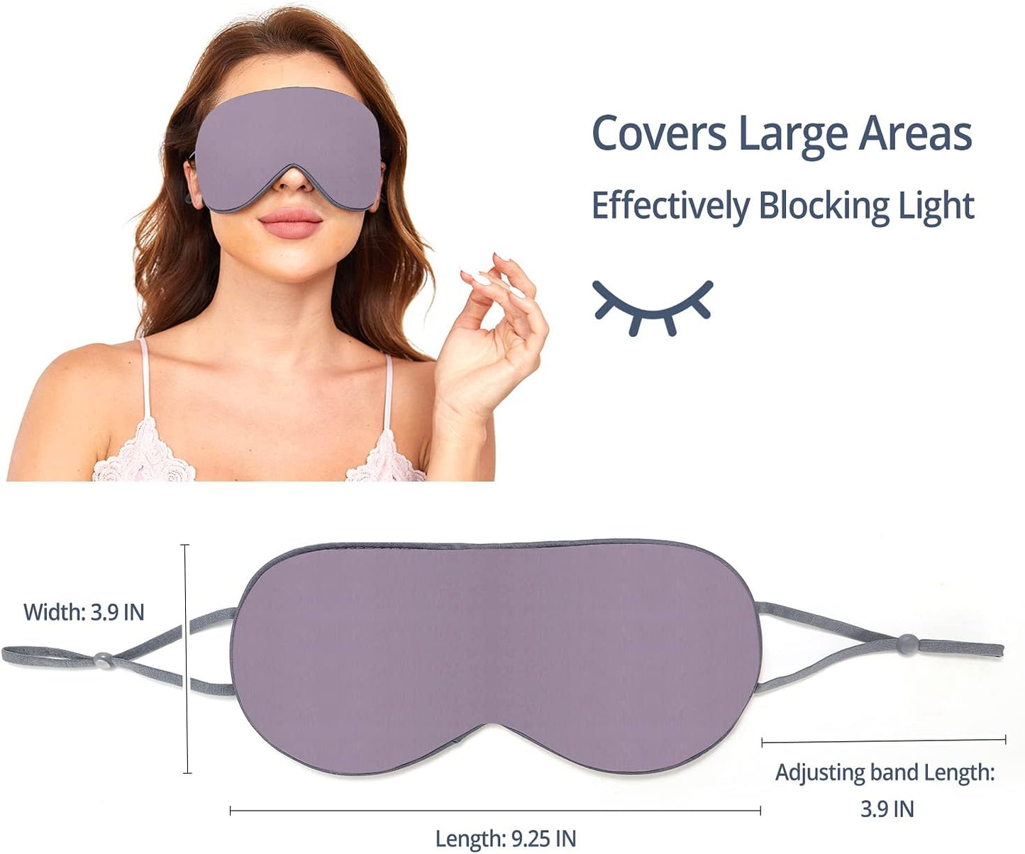 Sleeping Mask 2 Pack, Warm, Cool Double-Sided Use of Sleep Mask, Super Soft Blindfold with Adjustable Strap, Block Out Light, Comfort Sleep Eye Mask for Travel Meditation Nap Black