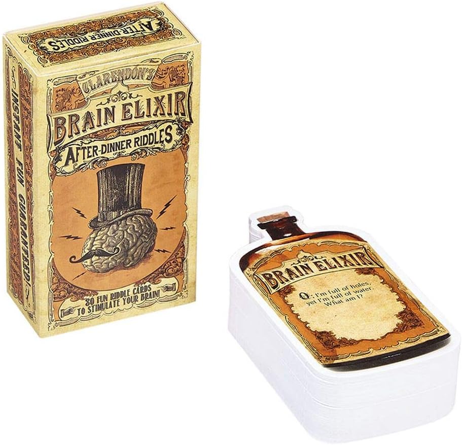 Front Porch Classics Brain Elixir – After Dinner RIDDLES Cards, Package may vary
