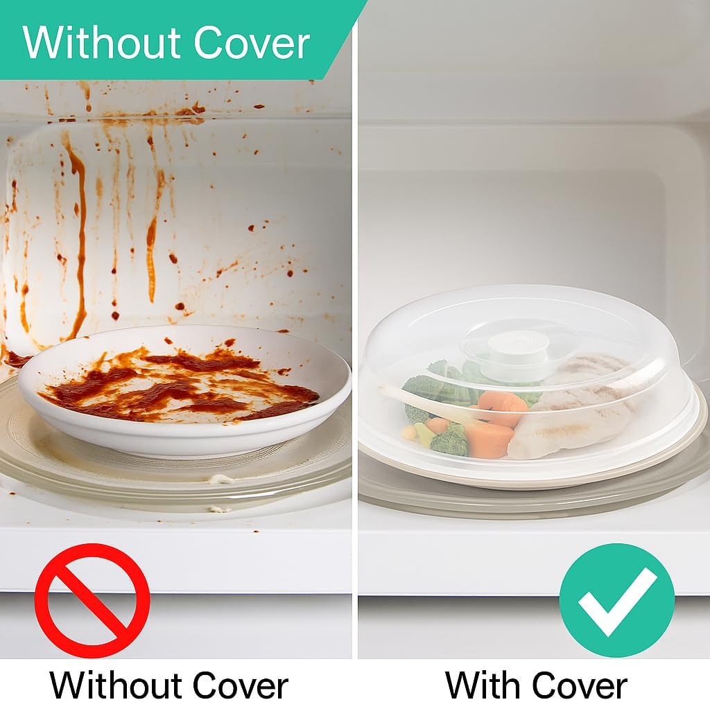 5 Piece Ventilated Microwave Covers Adjustable Steam Vents Assorted Sizes BPA Free Mixed Sizes For Large & Small Food Plates Bowls