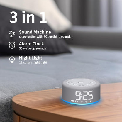 Portable White Noise Machine Mini Sound Machine with 30 Soothing Sounds Rechargeable for Adults Newborn Kids Sleep Brown Noise Machine with Memory Function 4 Timers for Travel Camping Home and Office