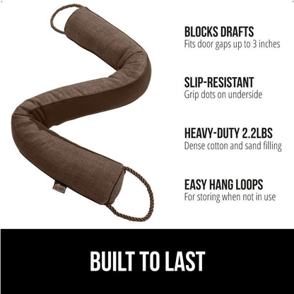 GORILLA GRIP Door Draft Stopper for Bottom of Doors, Cold Air Insulation Sweep, Weather Stripping Seal Noise, Soundproofing, Warmth Sealer, Easy Install Gap Filler, Home Essentials, 32 Inch, Gray