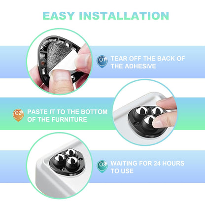 Self Adhesive Appliance Sliders 8 Pack Kitchen & Furniture Rollers | Move Small Appliances Easily 360° Glide No Tools Peel Stick 12lbs Per Wheel