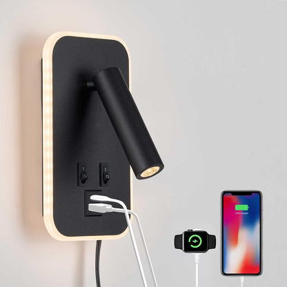 Wall Mount Headboard Reading Lights, Plug-in Bunk Bedside Lamp Wall Sconce