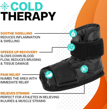 Foot & Ankle Pain Relief Hot/Cold Gel Wrap, Targets All Areas - Large