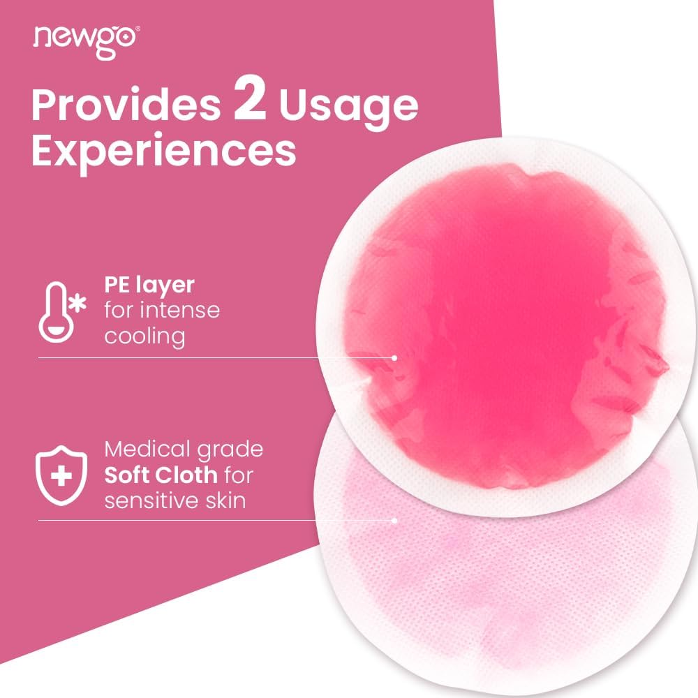 NEWGO Small Ice Packs for Injuries Reusable with Cloth Backing, 6 Packs | FSA Eligible, Round Hot and Cold Gel Pack, Flexible Cold Pack for Face, Toothache, Eyes Pain Relief