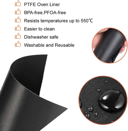 4 Pack Air Fryer Liners for Ninja Flip Toaster Oven, Non-stick Reusable | Oven Liners for Bottom of Oven, for Ninja SP101 SP201, Durable for Long Time Use, Cuttable, Cut Down Cleaning Work