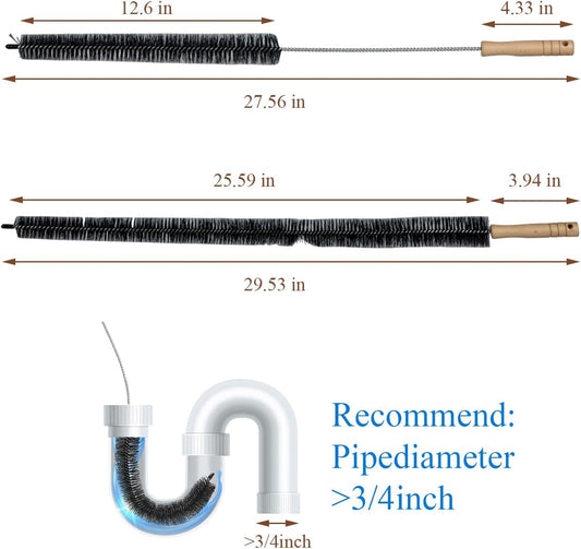 1 Pack Dryer Vent Cleaner Kit - Long Flexible Lint Brush for Dryer Vents, Refrigerator Coils, and Radiators - Household Cleaning Supplies (1, Long Brush)