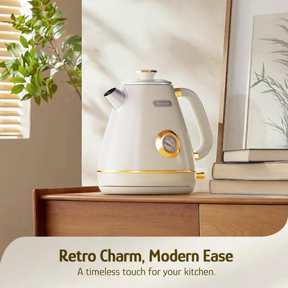 Hazel Quinn X Eduardo Recife Retro Electric Kettle with Thermometer, Floral